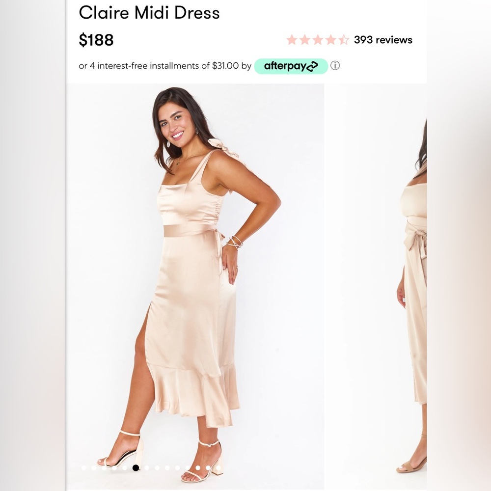 Claire Midi Dress-Champagne